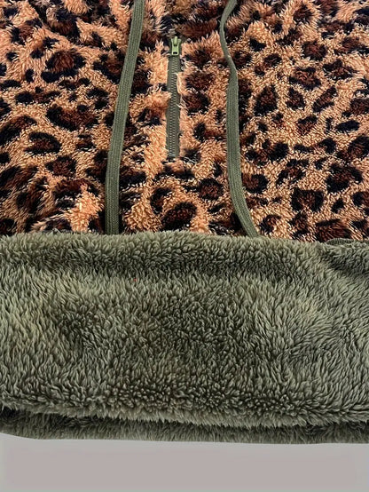 Leopardenpullover Frauen Farbblock Modern