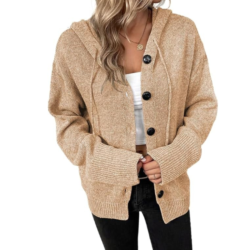 Damenschal Cardigan Strick mit Knöpfen Modern