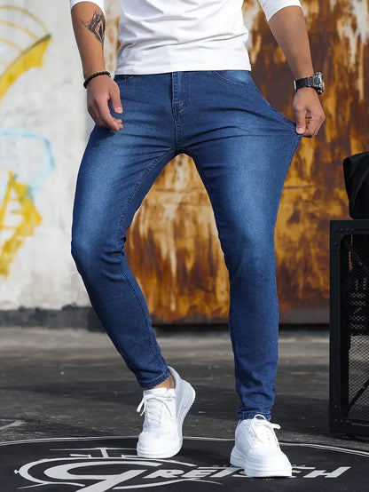Herren Skinny Jeans Stretch Denim Slim Fit