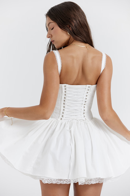 Korsett Minikleid mit Trägern Rüschen DetailSexy