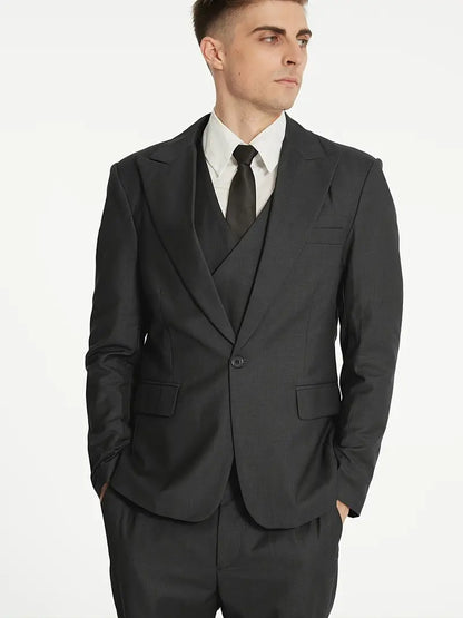 Herren Anzug Set 3-teilig Business Blazer Hose Weste