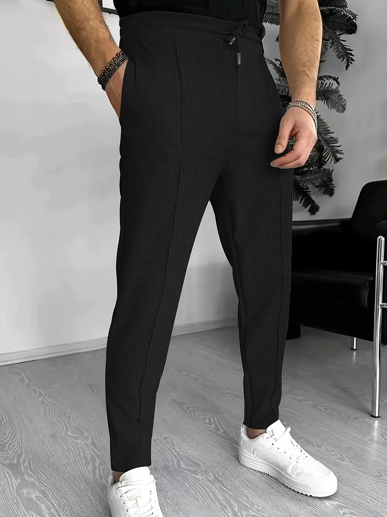 Herrenhose Slim Fit Karo Modern