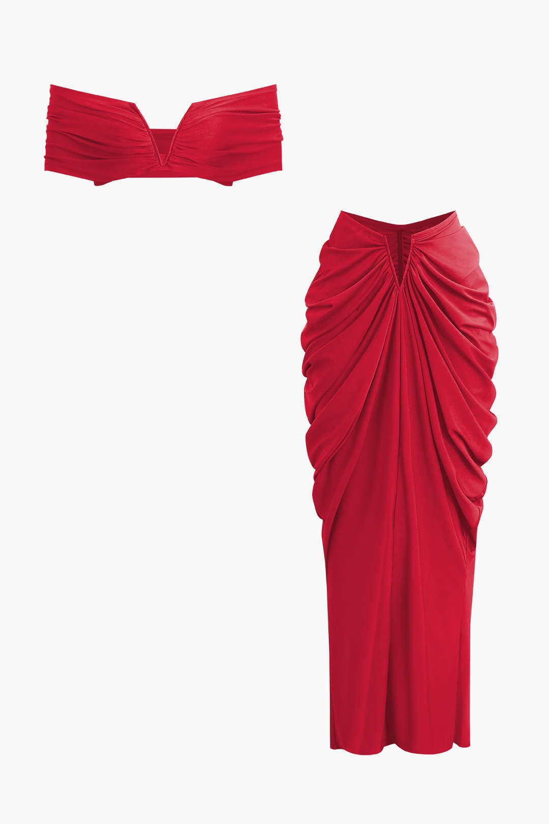 Elegantes Off-Shoulder-Set mit Drapierung Damen