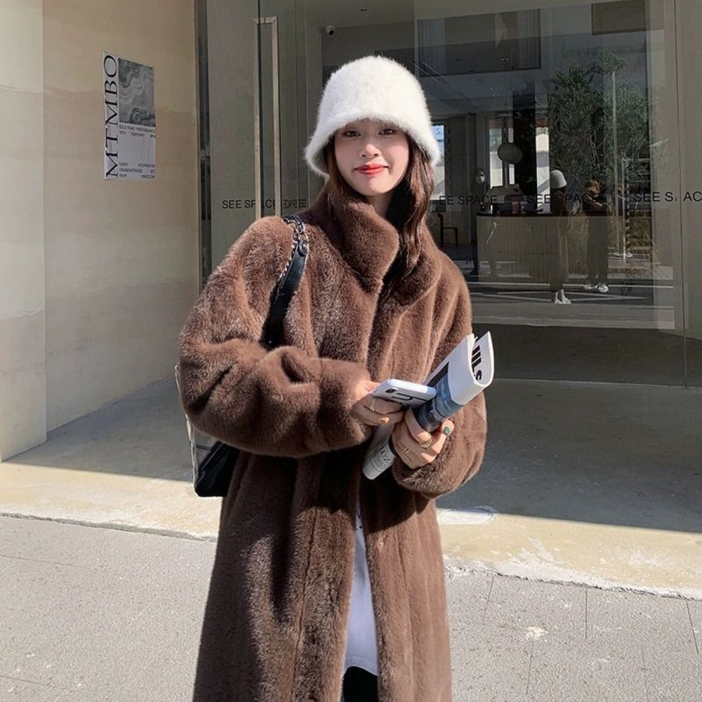 Kunstfelljacke Damen Glamour Winter