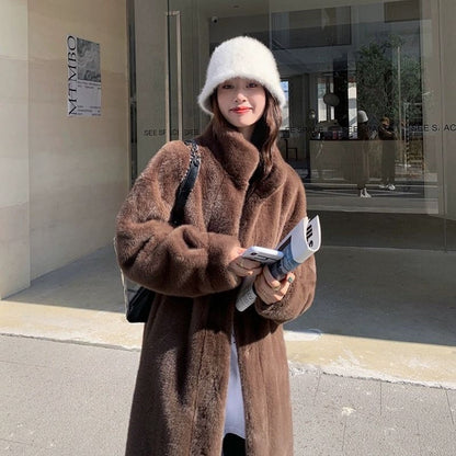 Kunstfelljacke Damen Glamour Winter