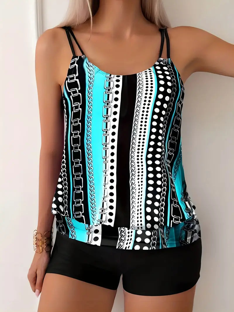 Badeanzug Tankini Gestreift Damen