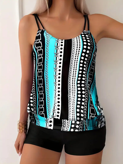 Badeanzug Tankini Gestreift Damen