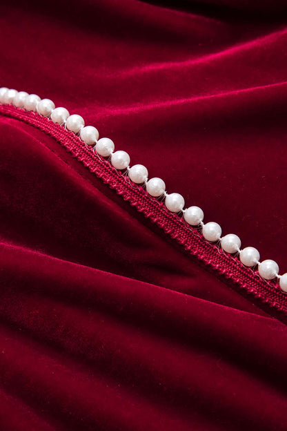 Elegantes Samt-Top mit Plisseerock Damen Oberteil