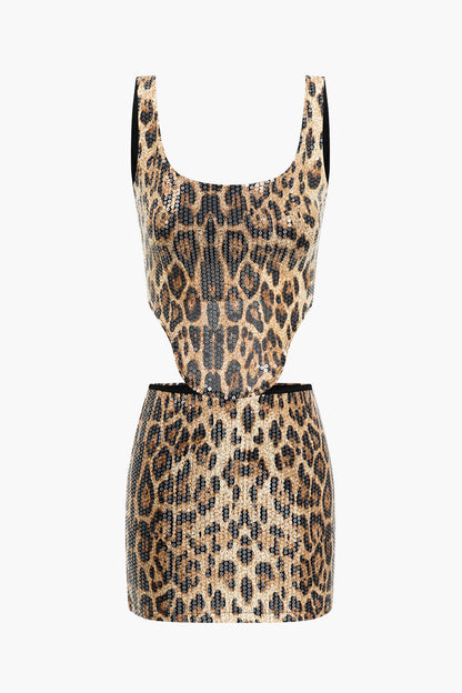 Leoprint Top und Minirock Set Damen Selbstbewusstes Outfit