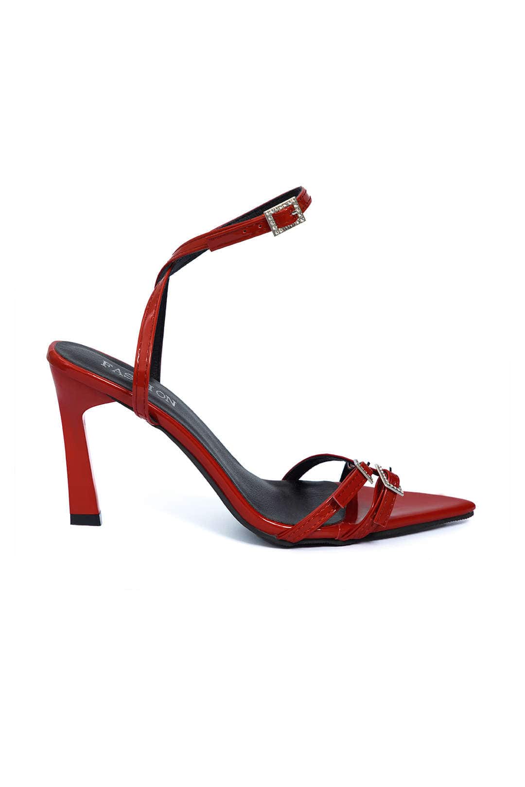 Lackleder Stilettos mit goldenen Schnallen Damen Schuhe