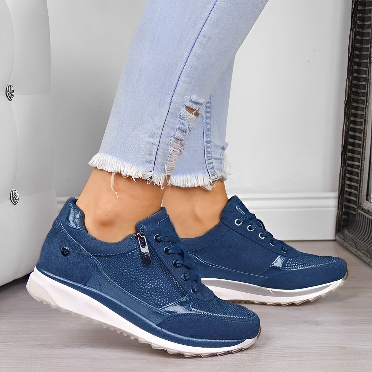 Sportschuhe Bequem Laufschuhe Schnellverschluss
