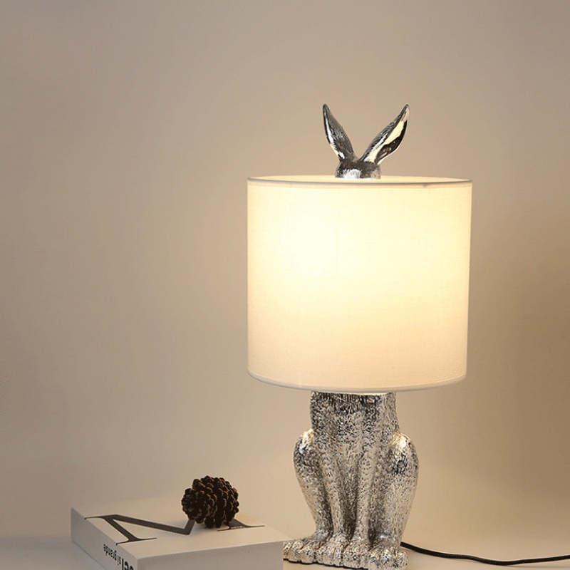 Kaninchen Tischlampe Gold Dekorativ mit Schirm