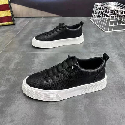 Herren Sneaker Niedrig Kunstleder Schwarz