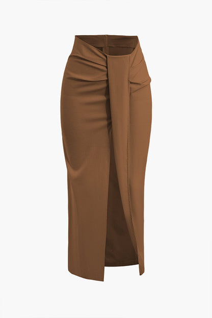 Fridoline | Damen Midirock Elegant Wickelrock Hochgeschlitzt