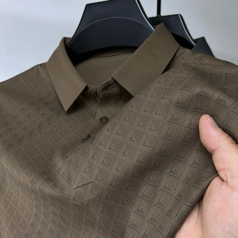 Herren Polo Seide Muster Luxus Komfort