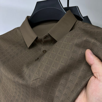 Herren Polo Seide Muster Luxus Komfort