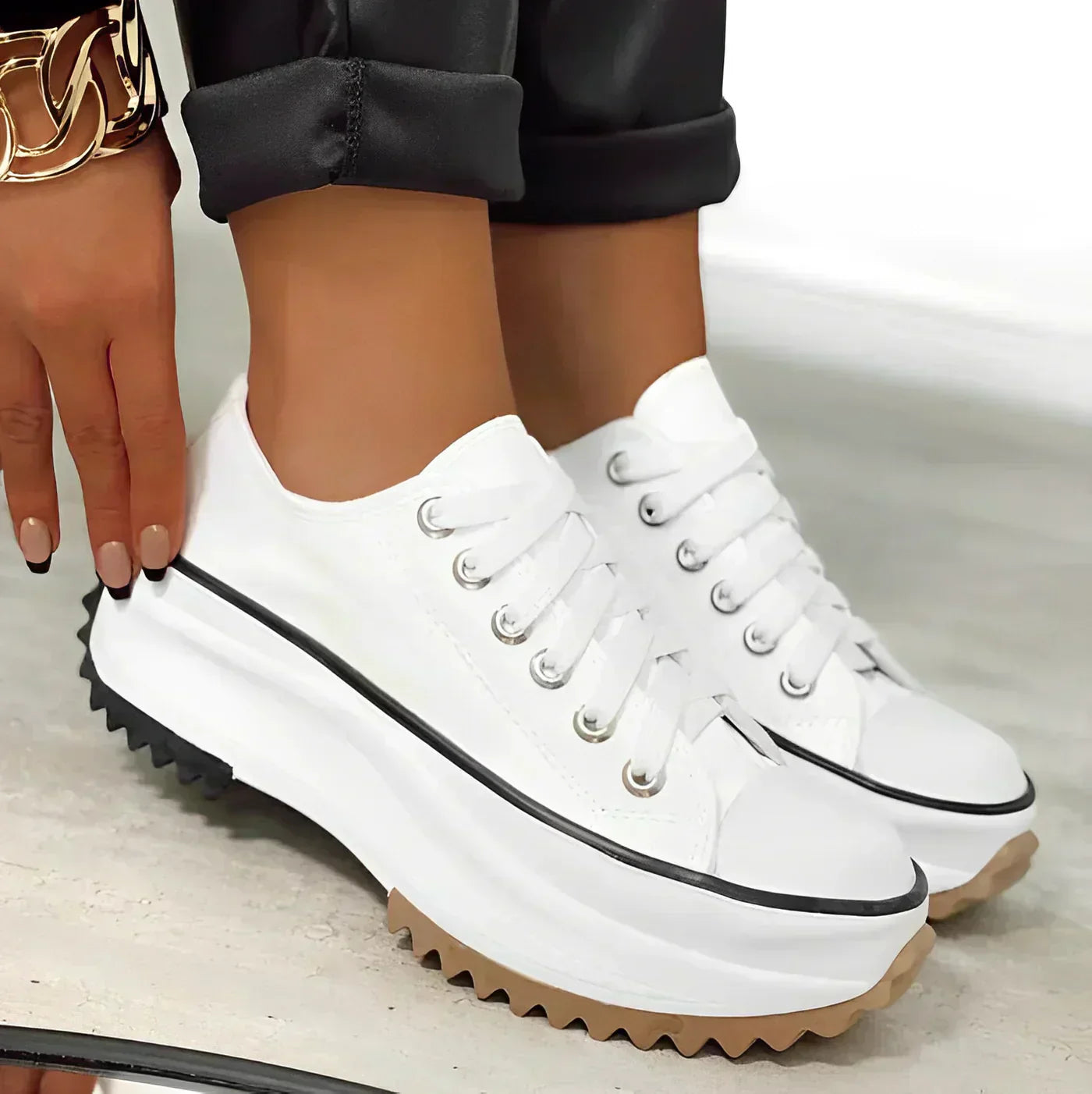 Orthopädische Sneaker Damen Plattform Schuhe Bequem