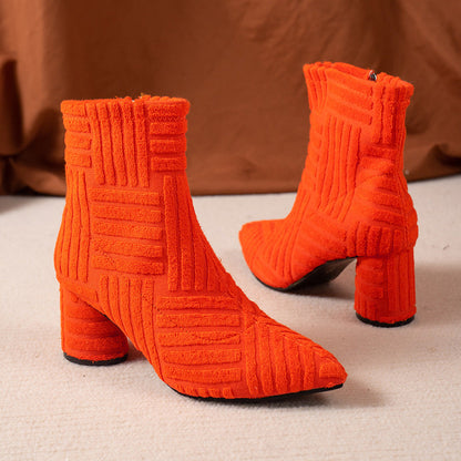 Damenstiefel Blockabsatz Zeitlos Chic Schwarz