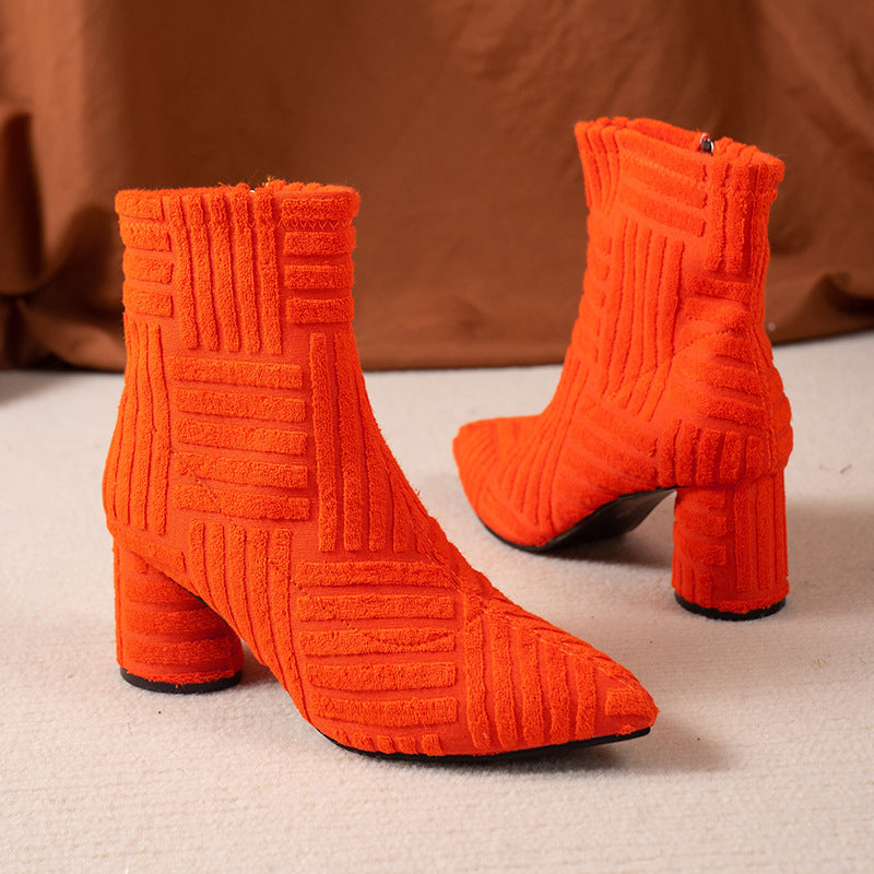 Damenstiefel Blockabsatz Zeitlos Chic Schwarz