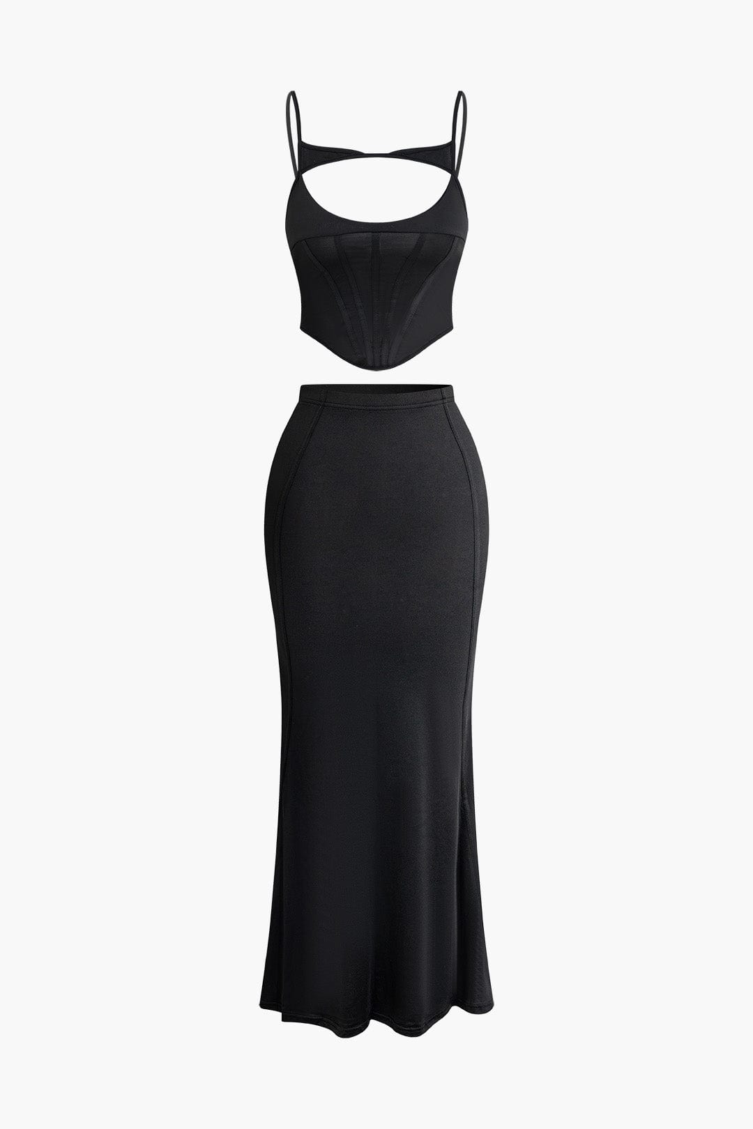 Elegantes Abendkleid Top und Maxirock Set - BerlinGlamour