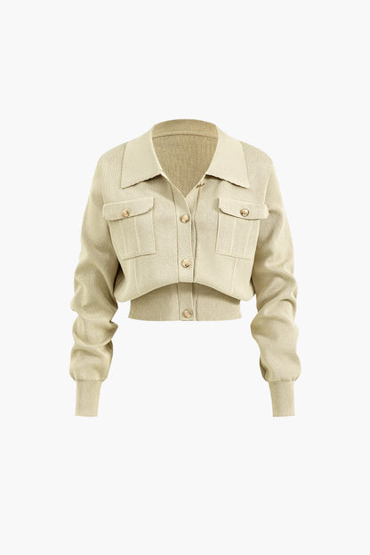 Strick-Set Damen Blazer Rock Kombination
