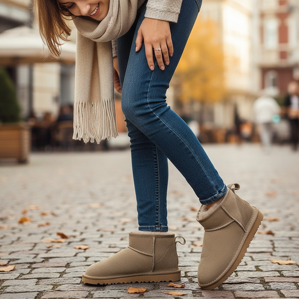 Damen Winterboots Gefüttert Warm mit Wollfutter - BerlinGlamour