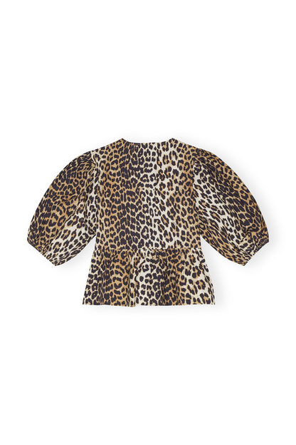 Elegante Damenbluse Puffärmel Schleife Modern