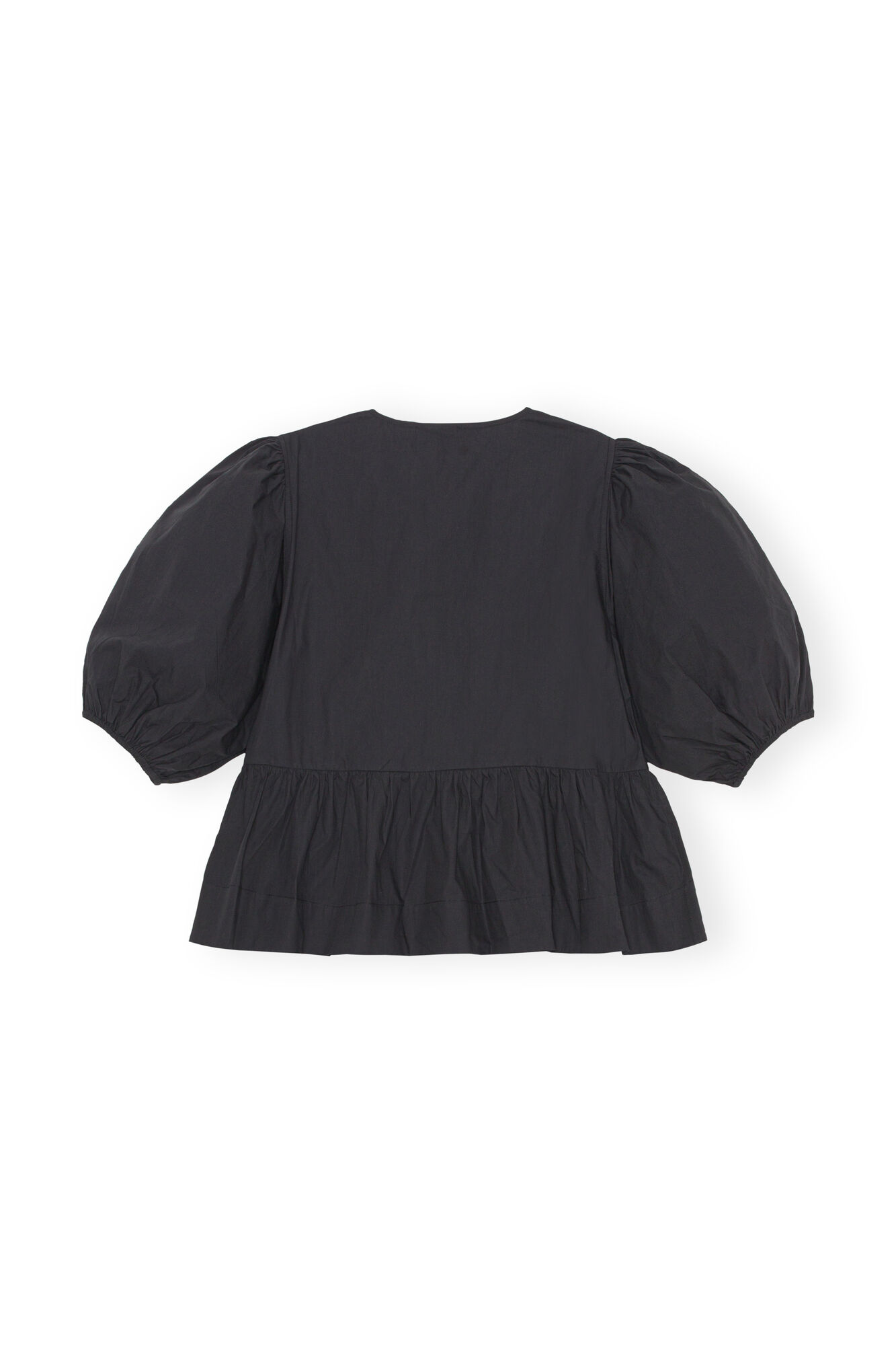 Elegante Damenbluse Puffärmel Schleife Modern
