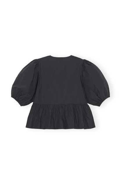 Elegante Damenbluse Puffärmel Schleife Modern