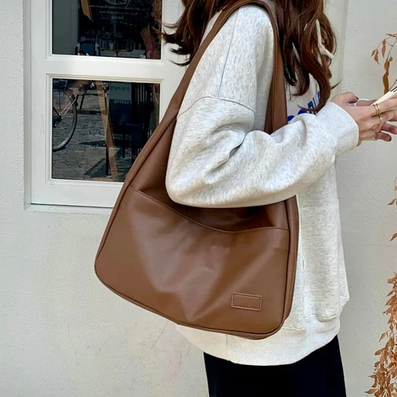 Elegante Ledertasche Damen Schicke Handtasche Schwarz