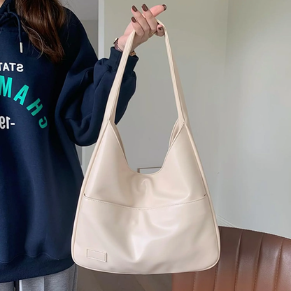 Elegante Ledertasche Damen Schicke Handtasche Schwarz