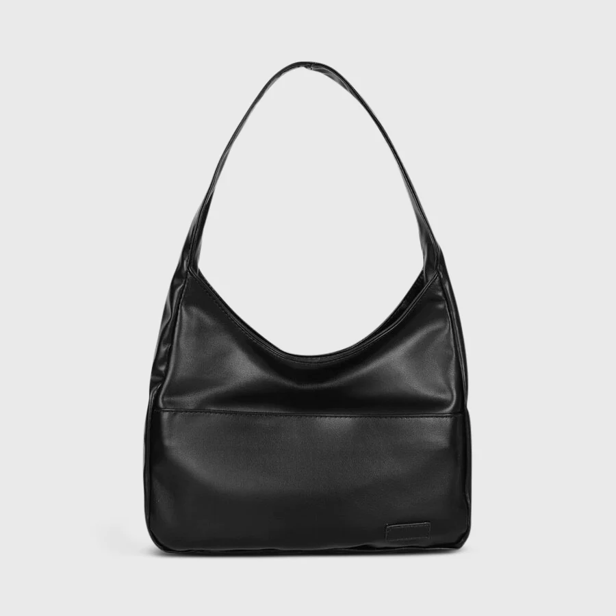 Elegante Ledertasche Damen Schicke Handtasche Schwarz