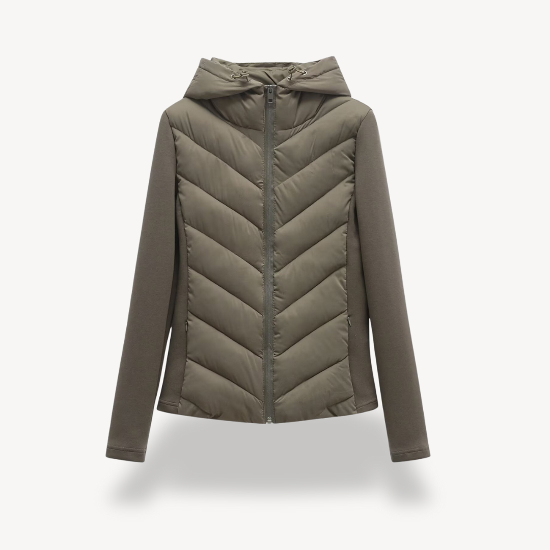 Damen Steppjacke Chevron Muster Modern