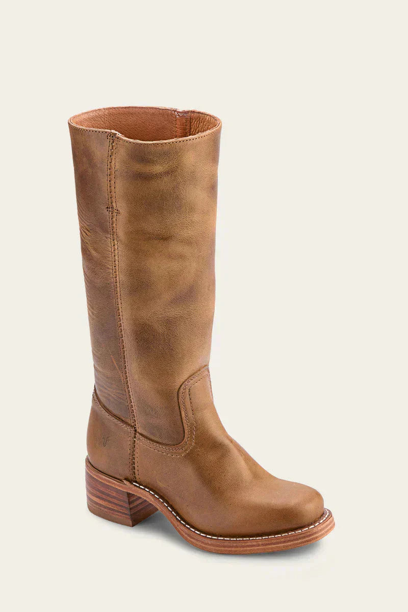 Damen Lederstiefel Blockabsatz Hochwertig Handgemacht - BerlinGlamour