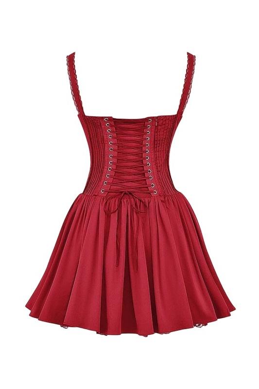 Korsett Minikleid mit Trägern Rüschen DetailSexy