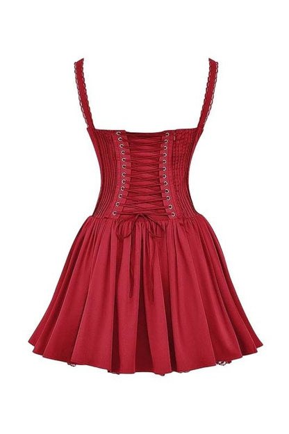 Korsett Minikleid mit Trägern Rüschen DetailSexy