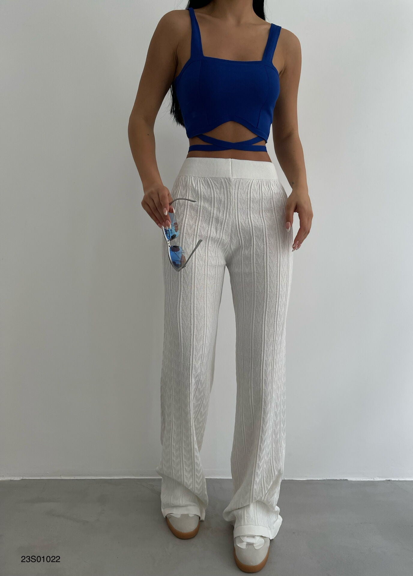 Weiße gehäkelte Sommerhose Elegant Frauen - BerlinGlamour