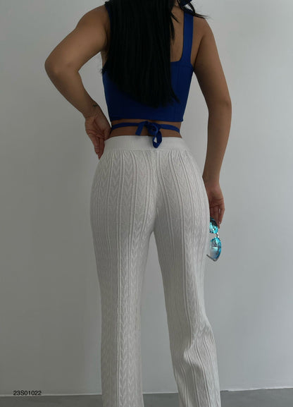 Weiße gehäkelte Sommerhose Elegant Frauen