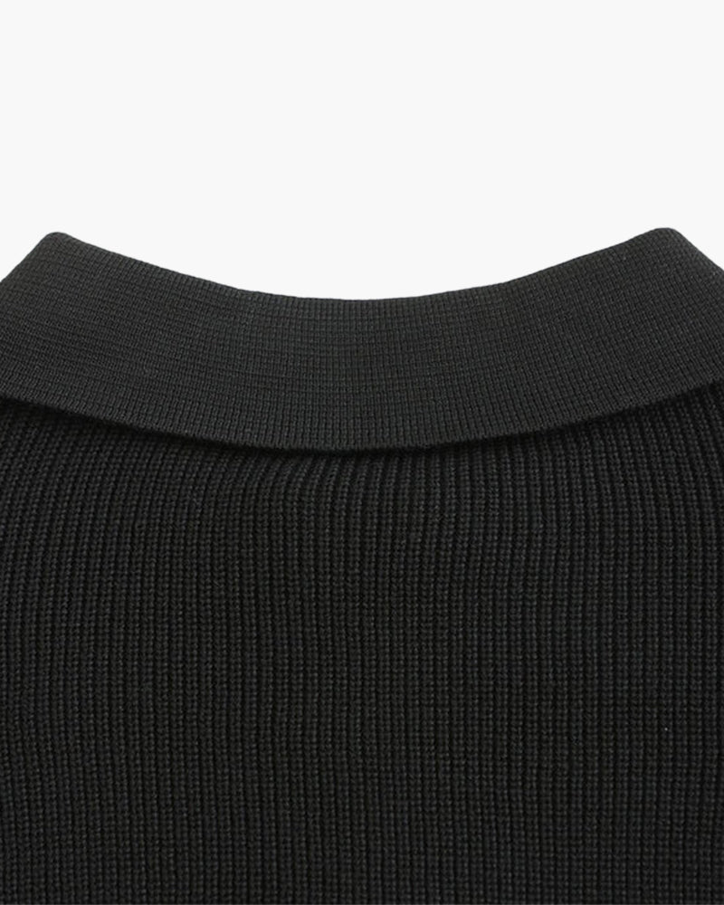 Herren Strickpullover Polokragen Gerippt Warm