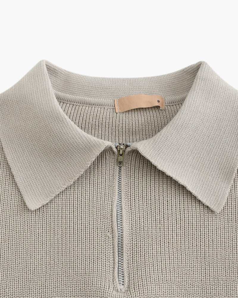 Herren Strickpullover Polokragen Gerippt Warm