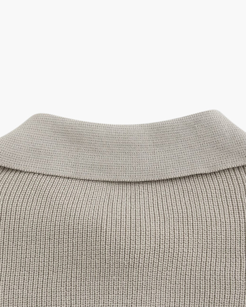 Herren Strickpullover Polokragen Gerippt Warm
