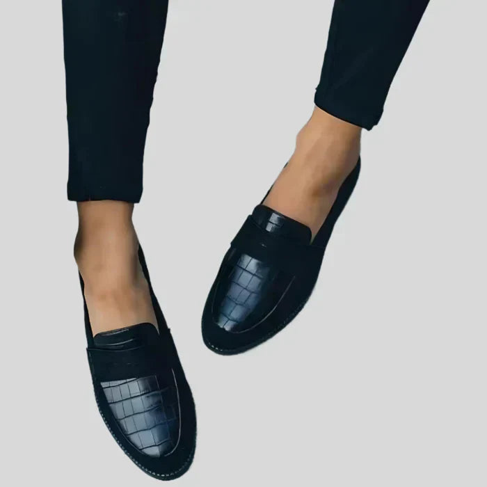 Schwarze Stiletto Schuhe Glänzend Mit Muster Design