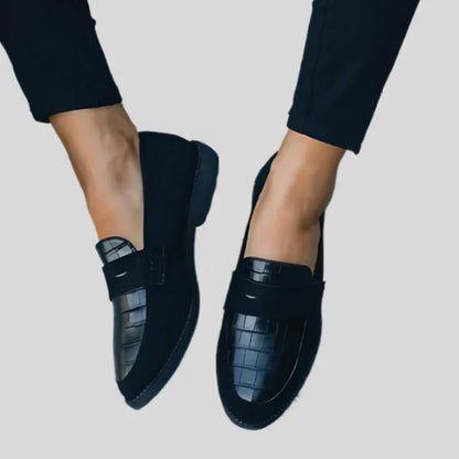 Schwarze Stiletto Schuhe Glänzend Mit Muster Design