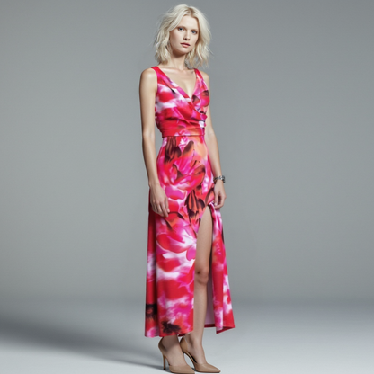 Sommer Maxikleid Tropisches Muster Damenkleid Lang - BerlinGlamour