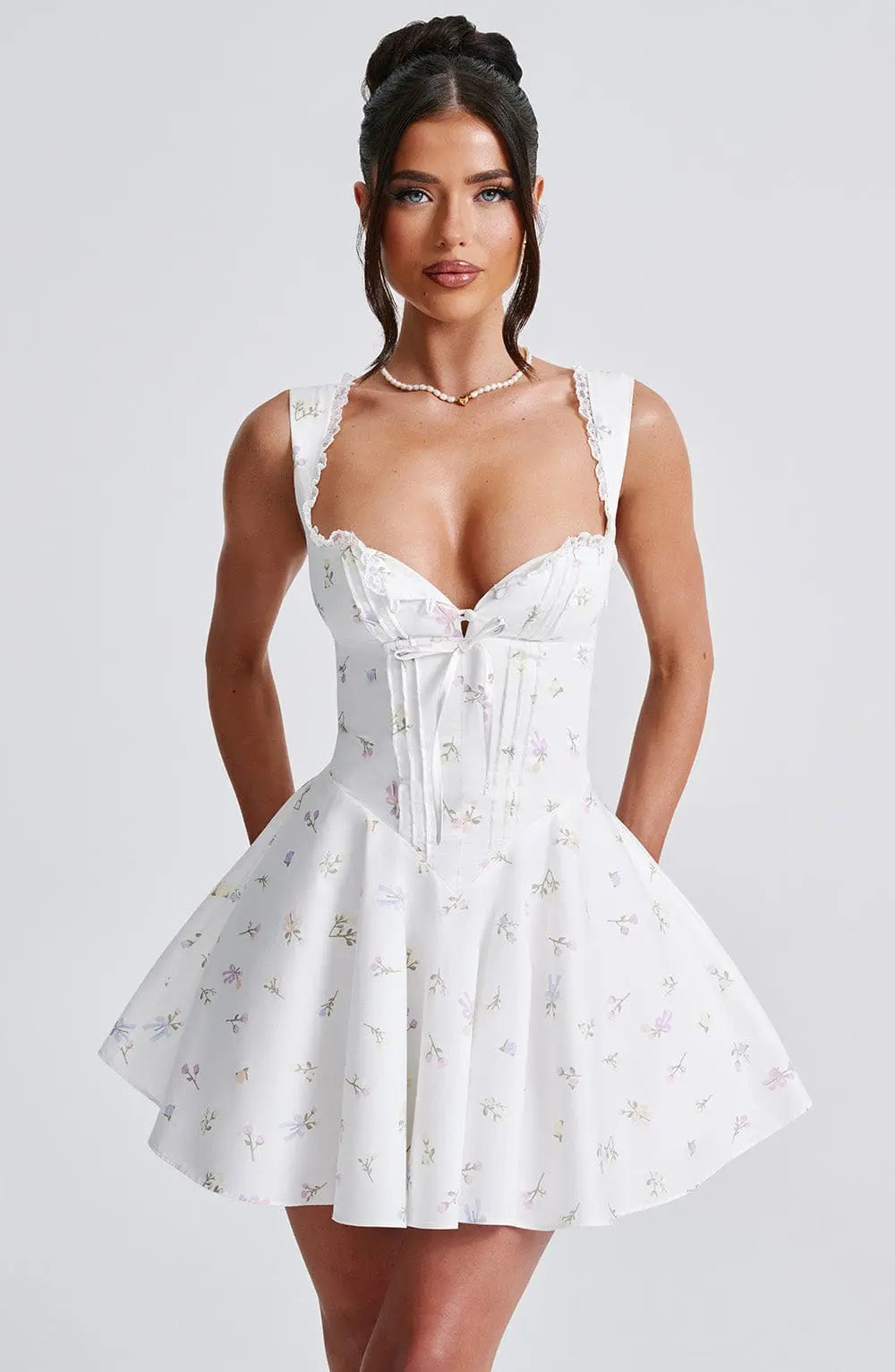 Sommer Minikleid Blumenprint Bunt Frauenkleid - BerlinGlamour