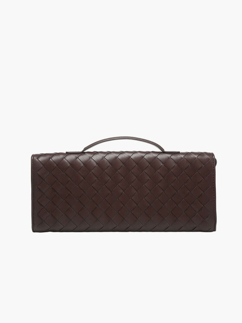 Elegante Gewebte Handtasche Goldverschluss Luxus