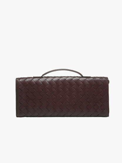 Elegante Gewebte Handtasche Goldverschluss Luxus