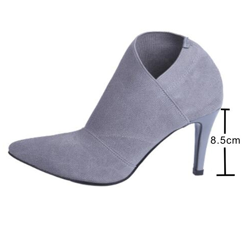 Damenschuhe Stiefel Hoch 8,5 Cm Absatz Frauenstiefel