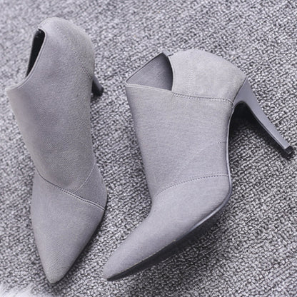 Damenschuhe Stiefel Hoch 8,5 Cm Absatz Frauenstiefel
