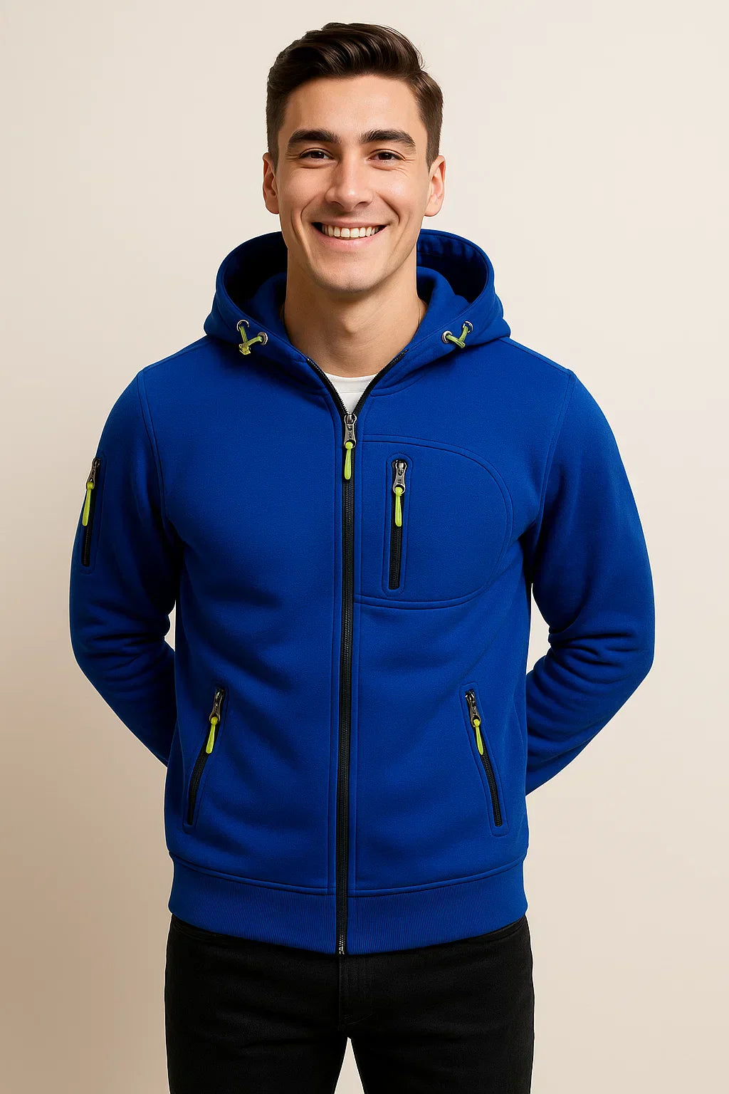 Herren Freizeitjacke Kapuze Taschen Modern Sportlich
